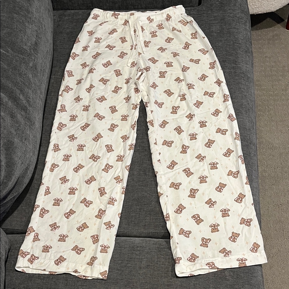 NWOT Pink And White Teddy bear Lounge pants